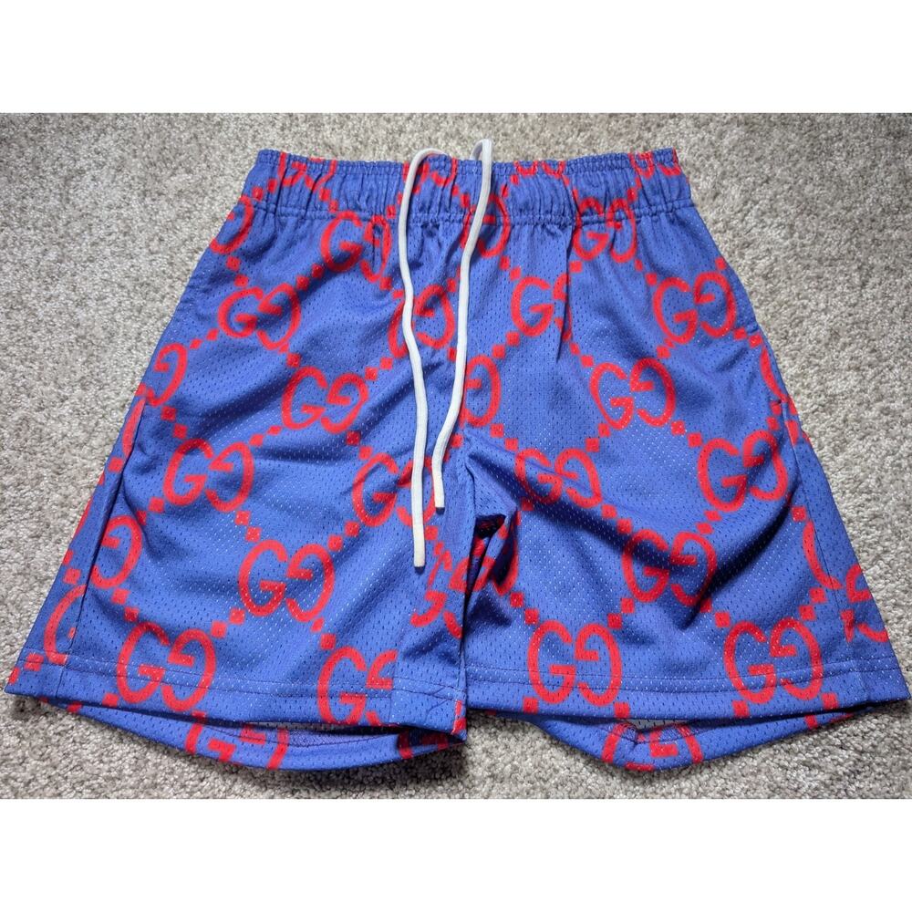 NWOT Bravest Studios Blue Gucci-esk Mesh Shorts Sz Xtra Small